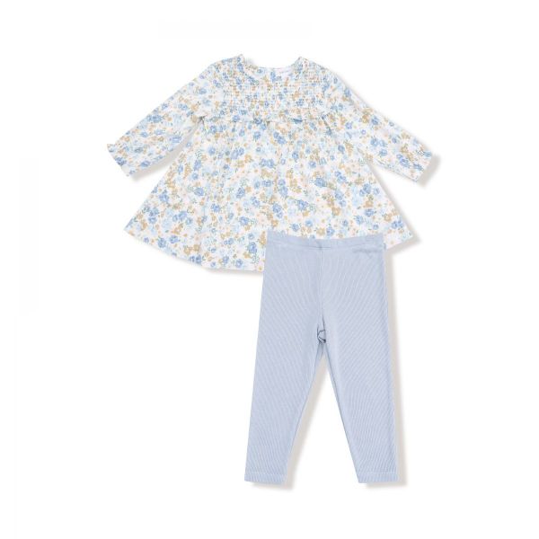 Picture of Angel Dear Sweet Rose Calico Smocked Ruffle Long Sleeve Dress and Leggings
