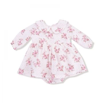 Picture of Angel Dear Belle Rosette Dot Long Sleeve Peter Pan Collar Bubble with Skirt