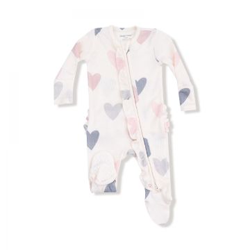 Picture of Angel Dear Hearts - Ruffle Back 2 Way Zipper Footie