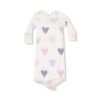 Picture of Hearts - Modal Rib - Knotted Baby Gown 0-3 Months