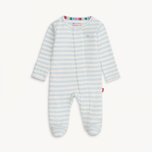 Picture of Magnetic Me Blue Stripe Organic Cotton Footie
