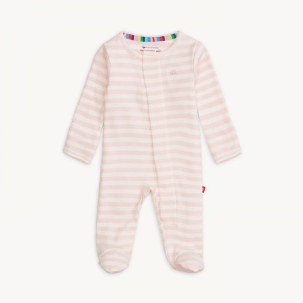Picture of Magnetic Me Pink Stripe Organic Cotton Footie