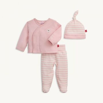 Picture of Magnetic Me Pink Stripe Organic Cotton Kimono Take Me Home Set (Newborn)