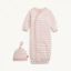 Picture of Magnetic Me Pink Stripe Organic Cotton Gown+Hat (Newborn-3 Months)