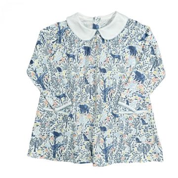 Picture of Heyward House Long Sleeve Pocket Twirl Dress - Woodland Animals