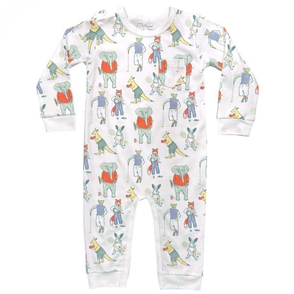 Picture of Heyward House Longsleeve Playtime Romper-Autumn Animal Club