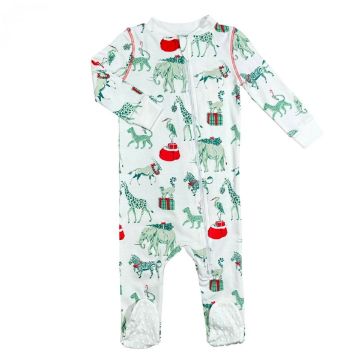 Picture of Heyward House Zipper Footie-Christmas Safari